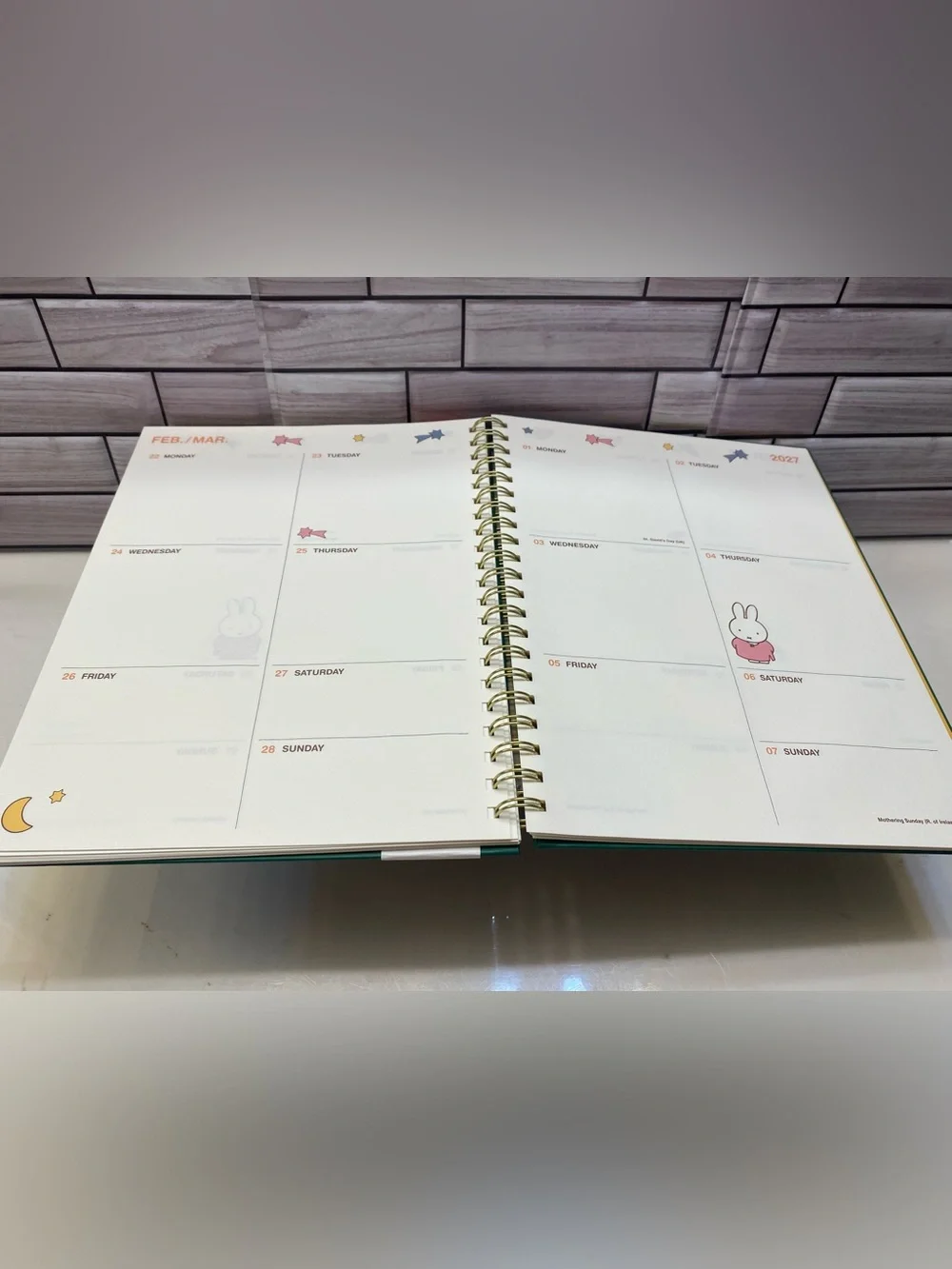 MIFFY ❤️2027 Weekly L Planner Agenda w/ Cute Label Stickers 11” New